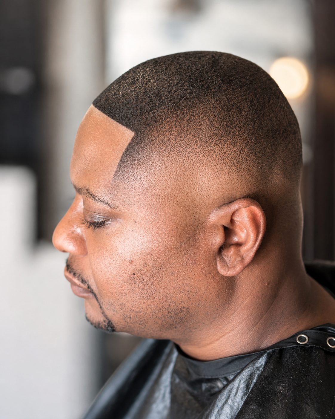 Bald fade with sharp edge-up — KKutZ